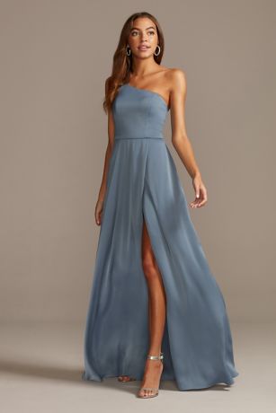 Steel Blue Bridesmaid Dresses Davids Bridal